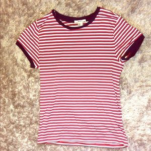 Forever 21 red and blue striped t shirt